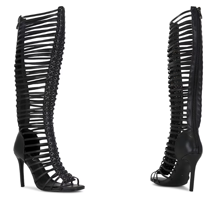 Women Black Caged Strappy Stil - Sandal Strappy Heeled review and price