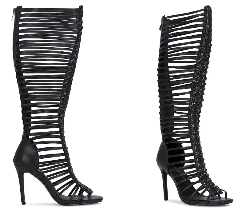 Women Black Caged Strappy Stil - Sandal Strappy Heeled review and price