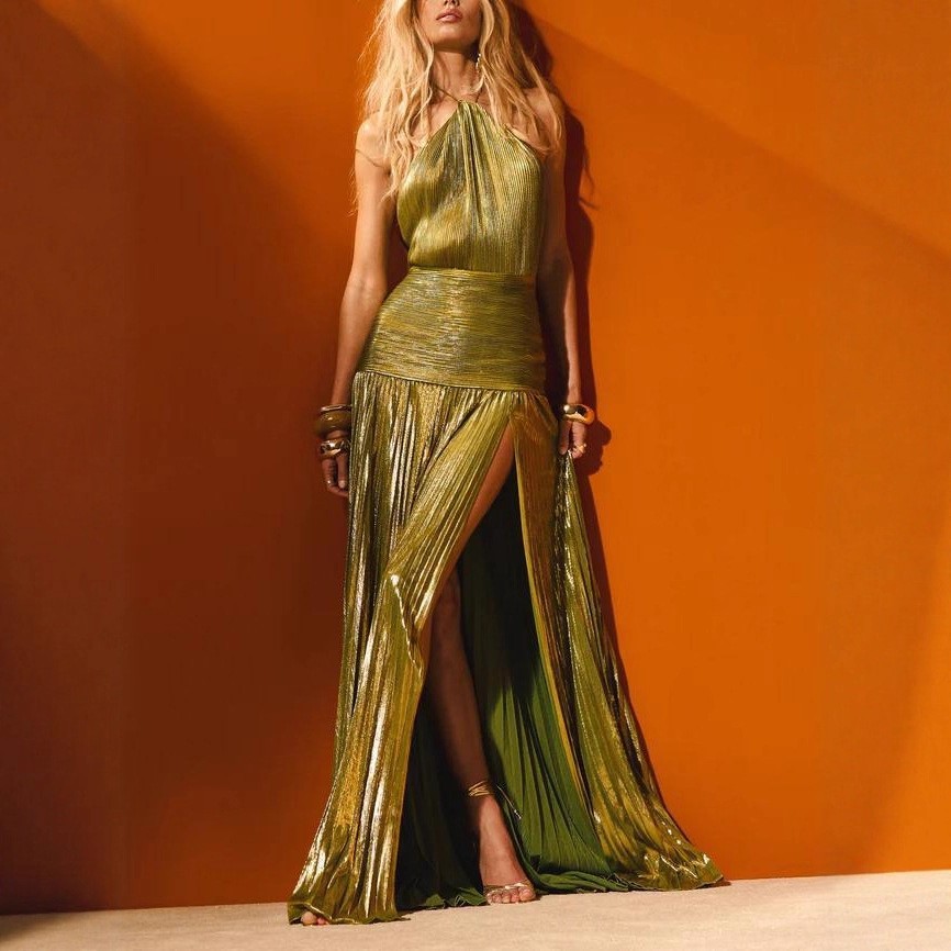 Elegant Party Dress Sleeveless - Maxi Dress Halter review and price